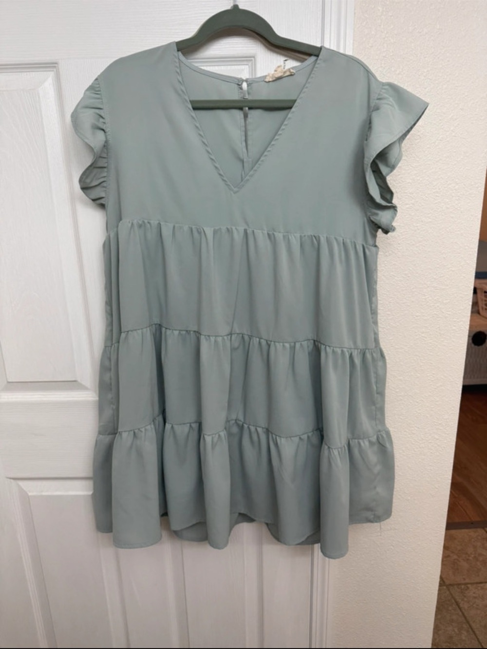 Women’s Tiered Ruffle Dress - Sage Green